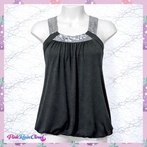 Kiddo Y2K Girls Sequin Tank Tunic Top Size 7 USA Made